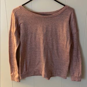 Drop shoulder pink sweater
